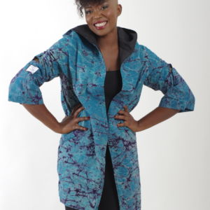 Afrikanisch inspirierte Jacke nachhaltige Mode Blau